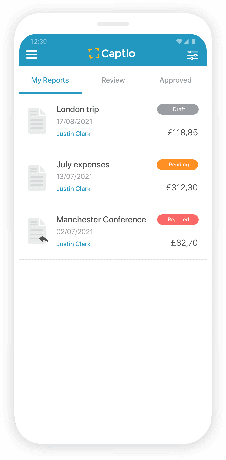 screenshot of Emburse Captio